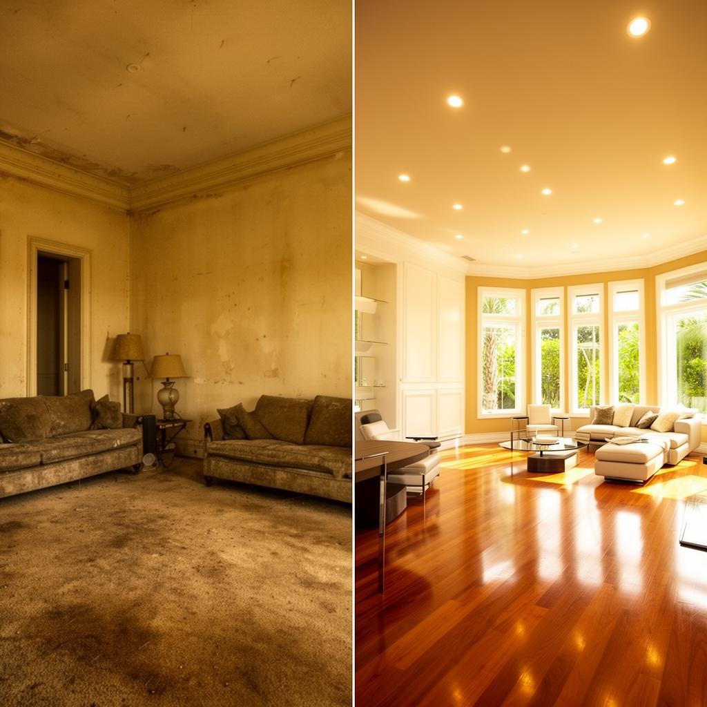 Before and after home renovation in Florida